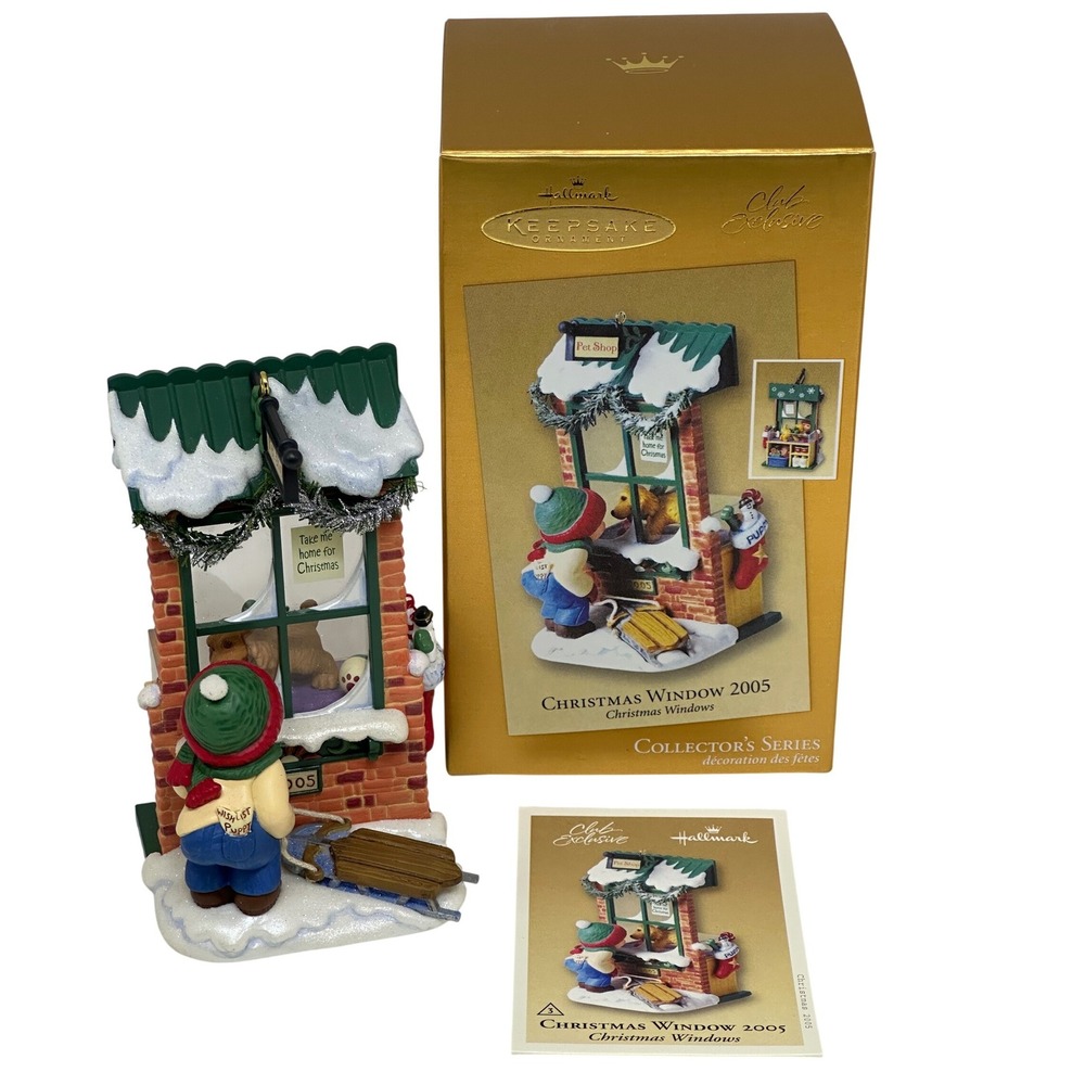 Hallmark Keepsake Christmas Window 2005 Pet Shop Club Exclusive Ornament Multi